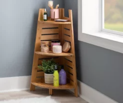 Pierce Bamboo 3-Tier Corner Shelf 15 Pierce Bamboo 3-Tier Corner Shelf -Storage supplies store 810389691 B0