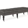 Claire Charcoal Tufted French Country Bench -Storage supplies store 810389694 1