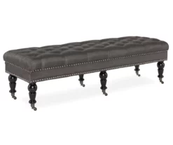 Claire Charcoal Tufted French Country Bench