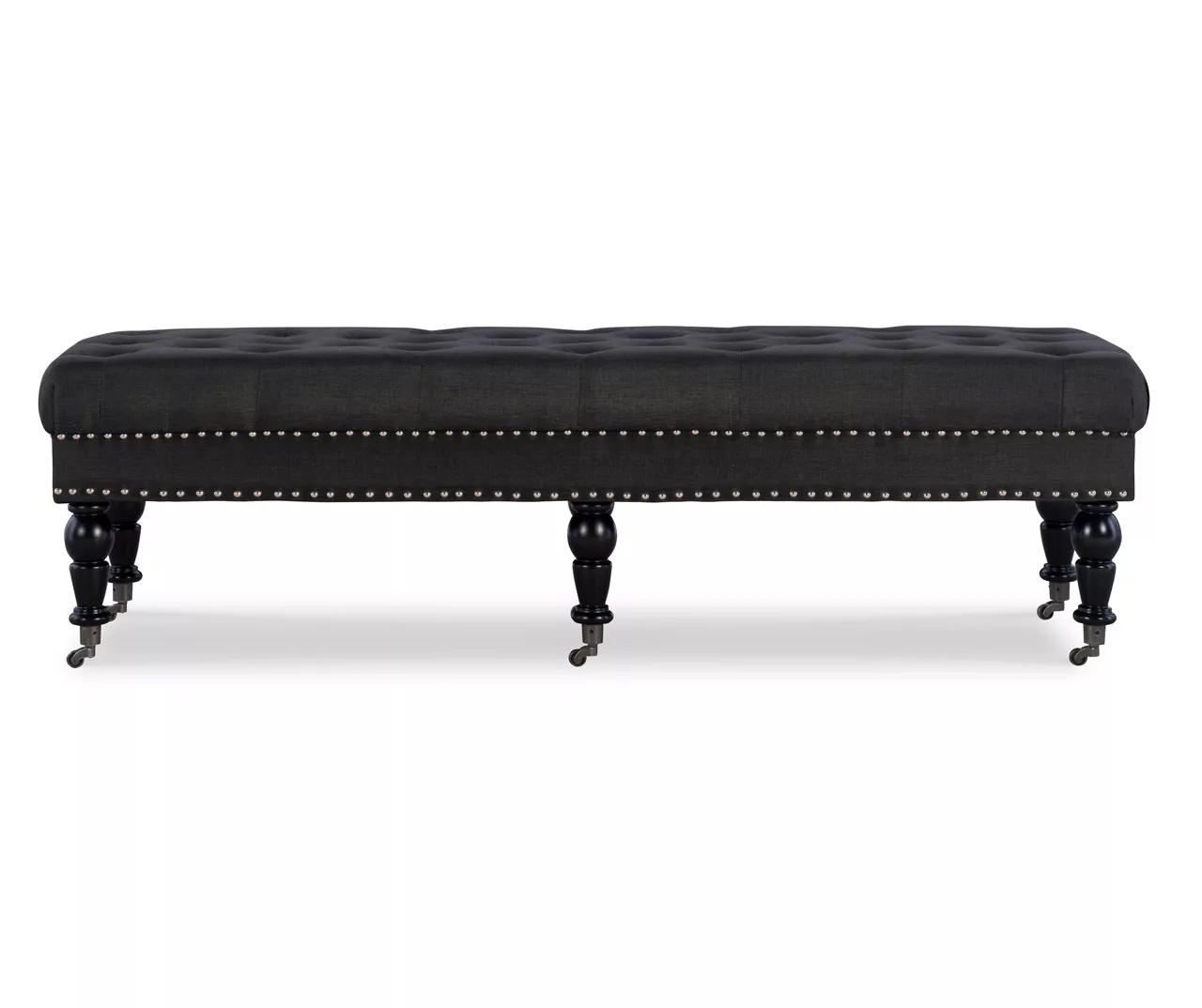 Claire Charcoal Tufted French Country Bench 6 Claire Charcoal Tufted French Country Bench - Image 4