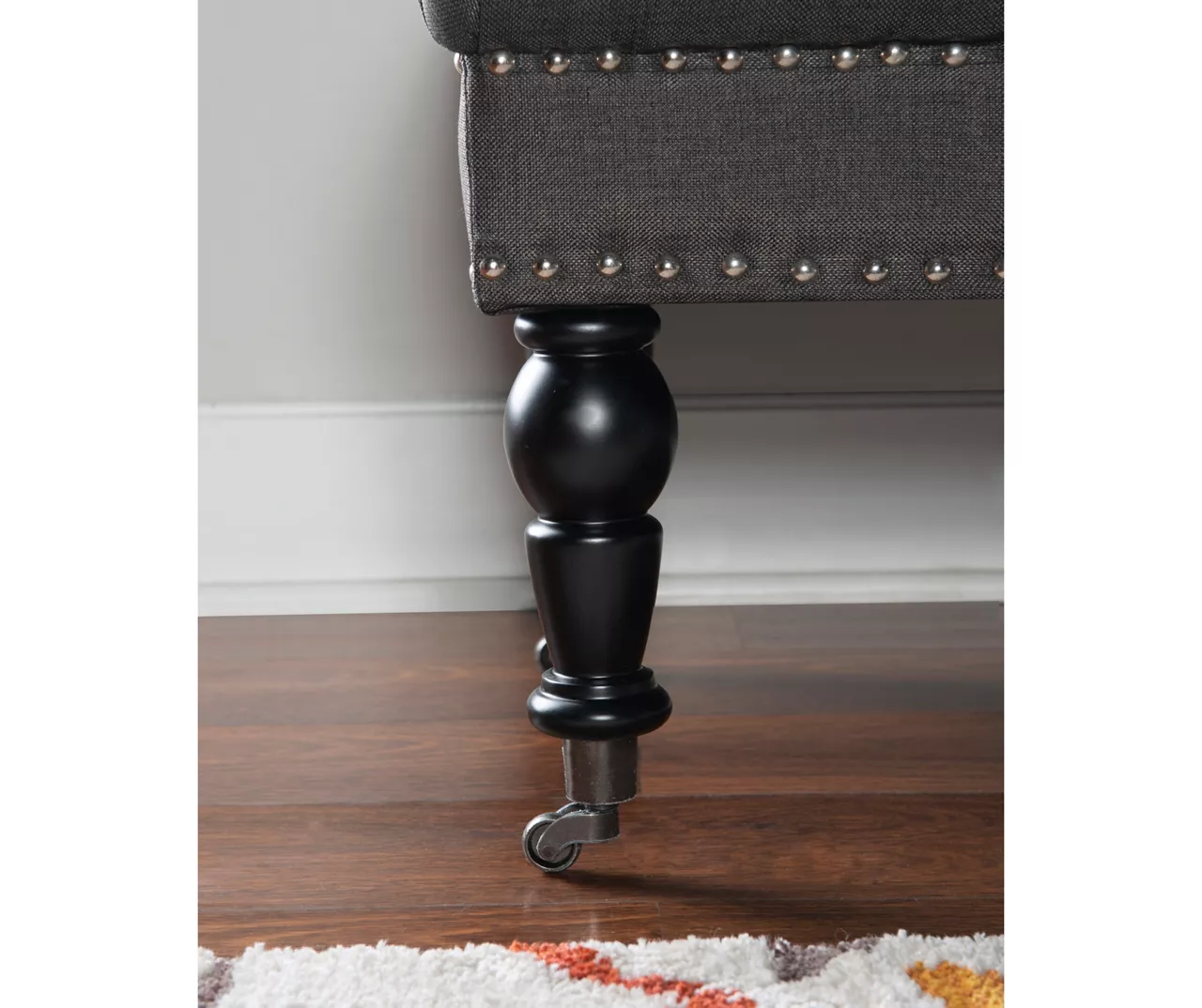 Claire Charcoal Tufted French Country Bench 11 Claire Charcoal Tufted French Country Bench - Image 9