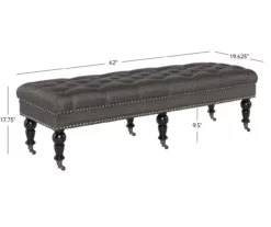 Claire Charcoal Tufted French Country Bench 21 Claire Charcoal Tufted French Country Bench -Storage supplies store 810389694 D8 8