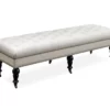 Natural Beige Padded French Country Bench -Storage supplies store 810389695 2