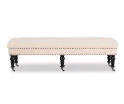 Natural Beige Padded French Country Bench 20 Natural Beige Padded French Country Bench -Storage supplies store 810389695 A0 4