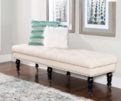 Natural Beige Padded French Country Bench 18 Natural Beige Padded French Country Bench -Storage supplies store 810389695 B0 2