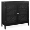 Ava Black Geometric 2-Door Cabinet -Storage supplies store 810389696 3
