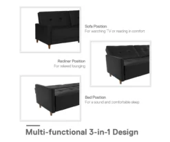 Ameriwood Avianna Faux Leather Coil Futon 24 Ameriwood Avianna Faux Leather Coil Futon -Storage supplies store 810405140 1