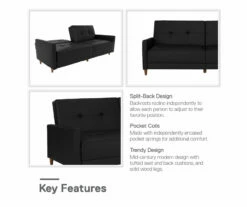Ameriwood Avianna Faux Leather Coil Futon 25 Ameriwood Avianna Faux Leather Coil Futon -Storage supplies store 810405140 2 1