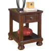Porter Brown Bun Feet End Table -Storage supplies store 810408944 2