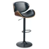 Bellatier Black & Brown Contoured Adjustable Height Barstool -Storage supplies store 810409018 4