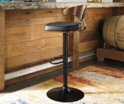 Bellatier Brown Low Back Adjustable Height Barstool -Storage supplies store 810409020