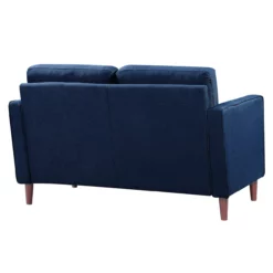 Lillith Navy Blue Mid-Century Loveseat -Storage supplies store 810413629 3