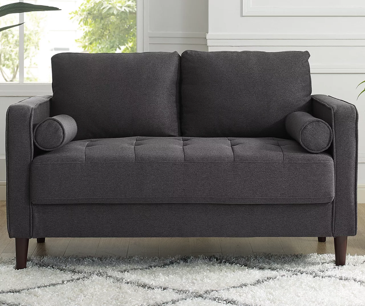 Lillith Dark Gray Mid-Century Loveseat 3 Lillith Dark Gray Mid-Century Loveseat