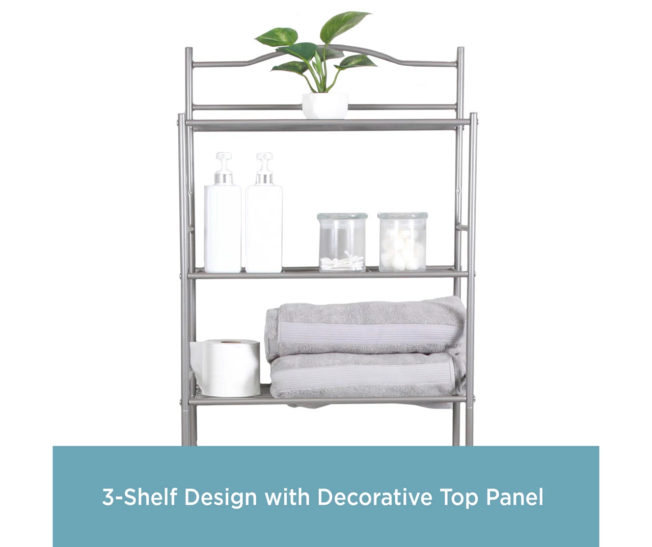 Polished Pewter Over-the-Toilet Space Saver 4 Polished Pewter Over-the-Toilet Space Saver - Image 3