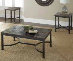 Ambrose Rustic Charcoal Coffee Table -Storage supplies store 810422848 810422849