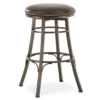30" Bali Brown Faux Leather Backless Swivel Barstool -Storage supplies store 810422853 1