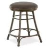 Bali Brown Faux Leather Backless Swivel Counter Stool, (24") 2 Bali Brown Faux Leather Backless Swivel Counter Stool, (24") -Storage supplies store 810422854 1
