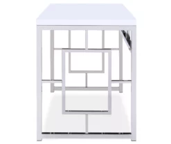 Alize Chrome Geometric Desk -Storage supplies store 810422877 3