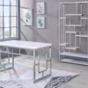 Alize White & Chrome Geometric Bookcase -Storage supplies store 810422877 810422878