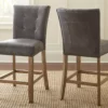 Debby Gray Upholstered Counter Chairs, 2-Pack