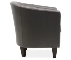 Windko Gray Faux Leather Tub Chair 8 Windko Gray Faux Leather Tub Chair -Storage supplies store 810429853 3