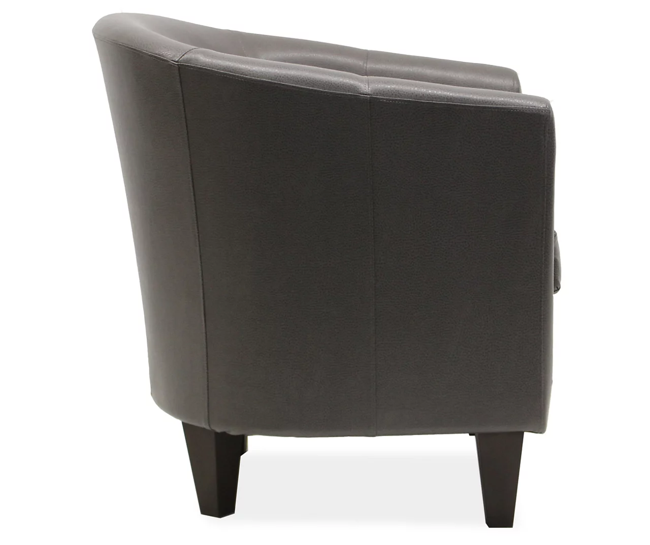 Windko Gray Faux Leather Tub Chair 5 Windko Gray Faux Leather Tub Chair - Image 3