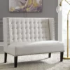 Beauland Ivory Wingback Accent Bench 1 Beauland Ivory Wingback Accent Bench -Storage supplies store 810431408