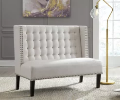 Beauland Ivory Wingback Accent Bench