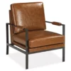 Peacemaker Brown Faux Leather Accent Chair -Storage supplies store 810431436 2