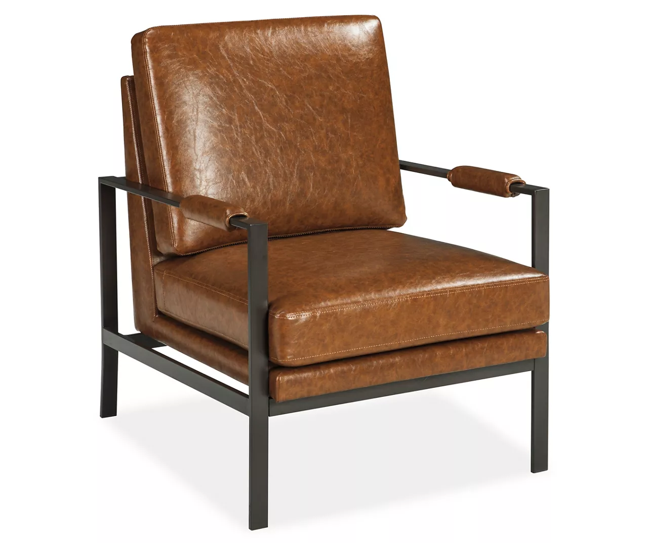 Peacemaker Brown Faux Leather Accent Chair 3 Peacemaker Brown Faux Leather Accent Chair