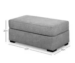 Naples Gray Ottoman -Storage supplies store 810451017 9