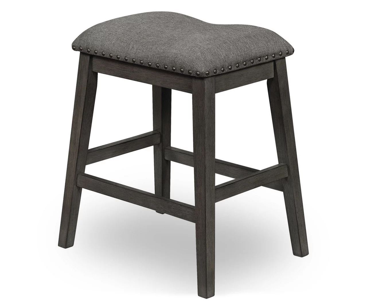 Raleigh Gray Backless Upholstered Pub Stools, 2-Pack 3 Raleigh Gray Backless Upholstered Pub Stools, 2-Pack