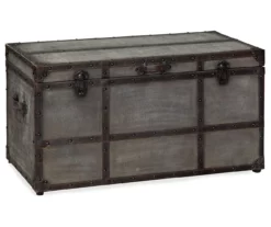 Amsel Gray Storage Trunk -Storage supplies store 810458018 4