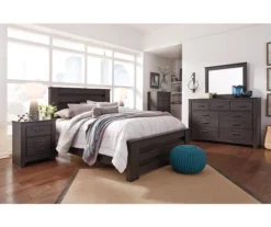 Brinxton Black 2-Drawer Nightstand -Storage supplies store 810458214 810408994