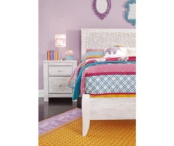 Paxberry Whitewash Carved Medallion Full Headboard -Storage supplies store 810458221 4 1