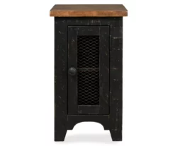 Valebeck Black & Brown Two-Tone Chairside End Table -Storage supplies store 810458251 3