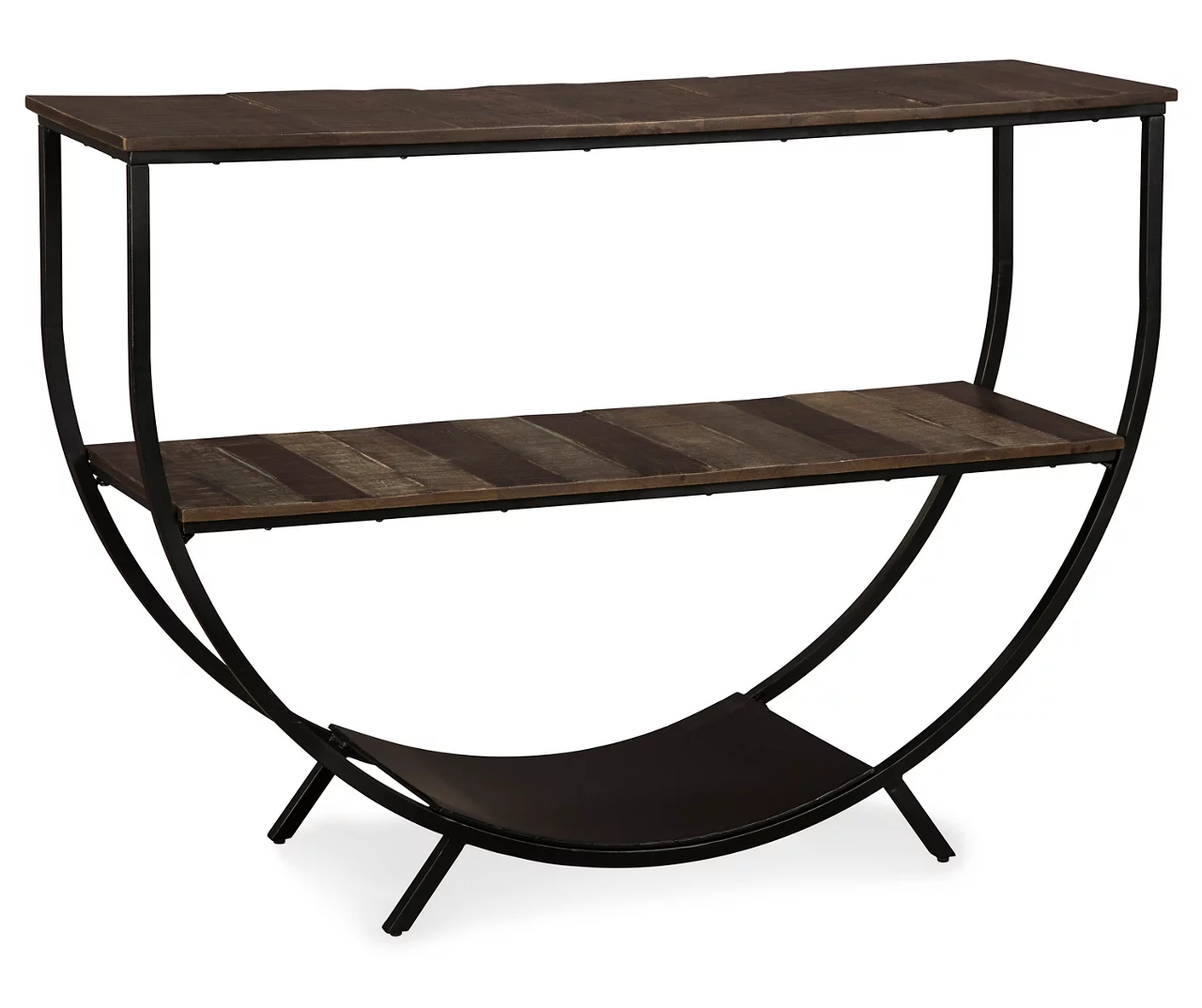 Lamoney Gray, White & Brown Slat Console Table 3 Lamoney Gray, White & Brown Slat Console Table