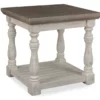 Havalance Gray & White Two-Tone End Table -Storage supplies store 810458274 1
