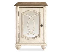 Realyn White & Brown Two-Tone Chairside End Table -Storage supplies store 810458285 2