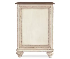 Realyn White & Brown Two-Tone Chairside End Table -Storage supplies store 810458285 3