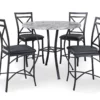 Faux Marble 5-Piece Pub Dining Set
