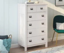 Deveronne Ivory Oak 5-Drawer Dresser -Storage supplies store 810464955 1