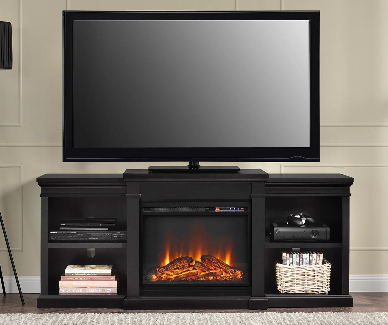 65" Wilton Black Electric Fireplace Console 4 65" Wilton Black Electric Fireplace Console - Image 2