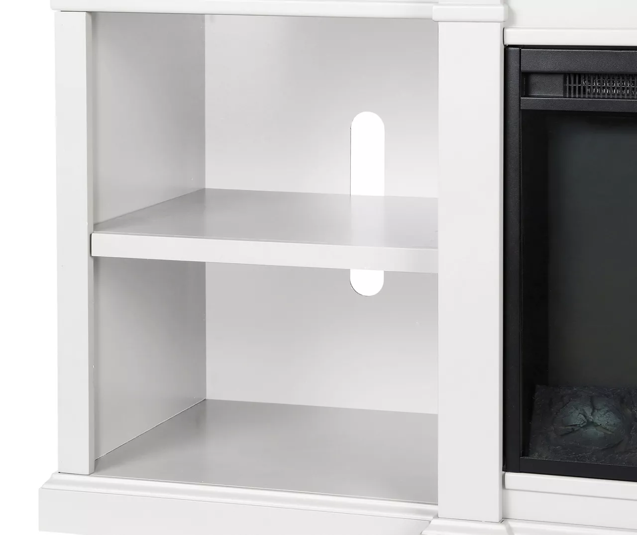 65" Wilton White Electric Fireplace Console 4 65" Wilton White Electric Fireplace Console - Image 2