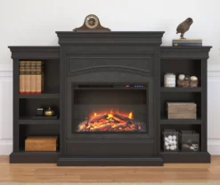 69" Shoreleaf Black Mantel Electric Fireplace -Storage supplies store 810465004 1