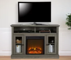 47" Grandcastle Rustic Gray Electric Fireplace Console -Storage supplies store 810465006 1