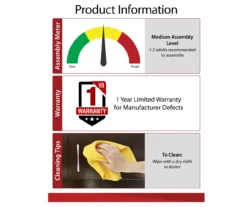 47" Grandcastle Rustic Gray Electric Fireplace Console -Storage supplies store 810465006 5