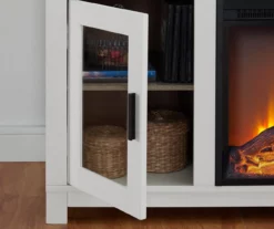 54" Bridgeport White Glass Door Electric Fireplace Console 8 54" Bridgeport White Glass Door Electric Fireplace Console -Storage supplies store 810465026 5