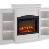 69" Shoreleaf White Mantel Electric Fireplace -Storage supplies store 810465035 5