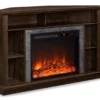 47" Flaxton Espresso Corner Electric Fireplace Console -Storage supplies store 810465039 3
